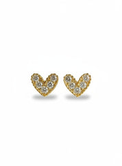 Pave Heart Studs