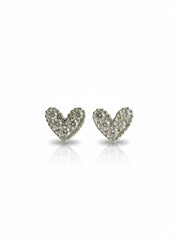 Pave Heart Studs