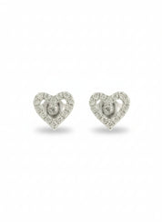 Hollow Pave Heart Studs