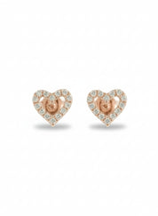 Hollow Pave Heart Studs