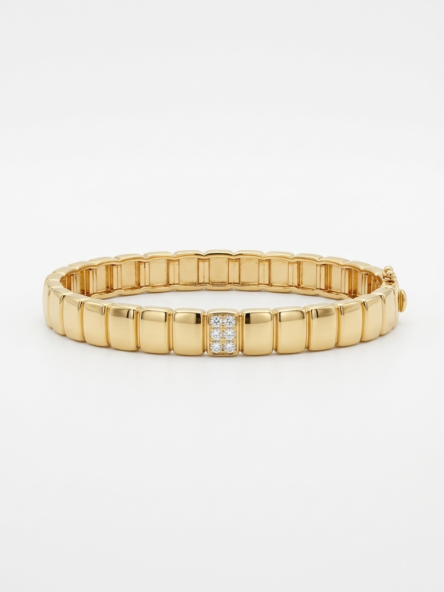 Golden Brick Bangle Bracelet