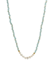 Natural Stone with Fresh Water Pearl Necklace