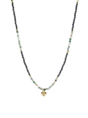 Natural Stone with Heart Charm Necklace