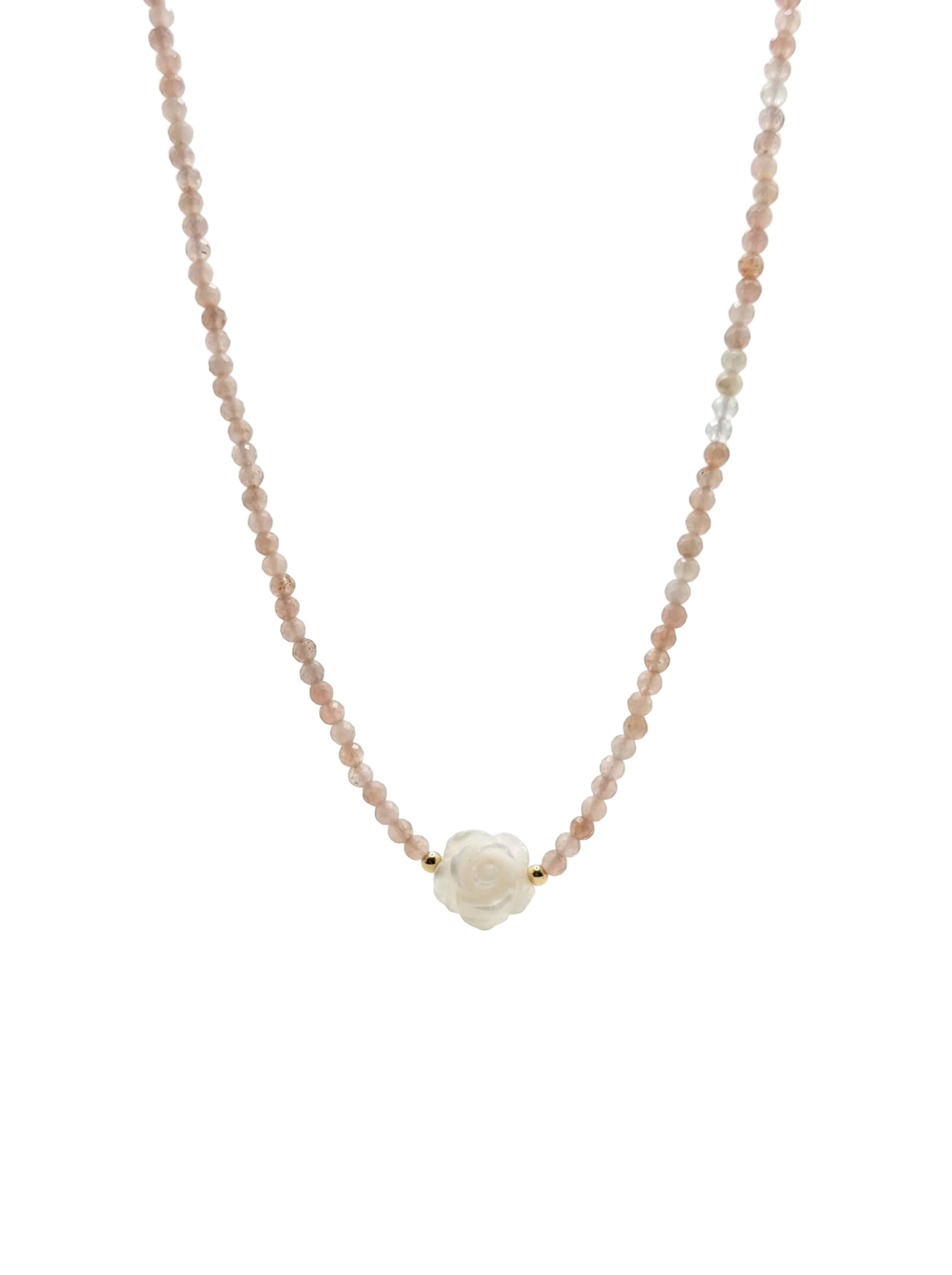 Shell Rose Natural Stone Necklace