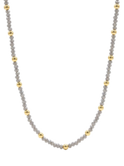 Natural Stone with Brass Beads Necklace