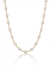 Asymmetric Pearl Chain Necklace
