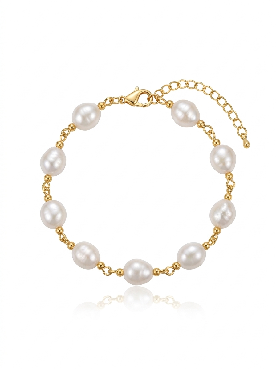 Asymmetric Pearl Chain Bracelet