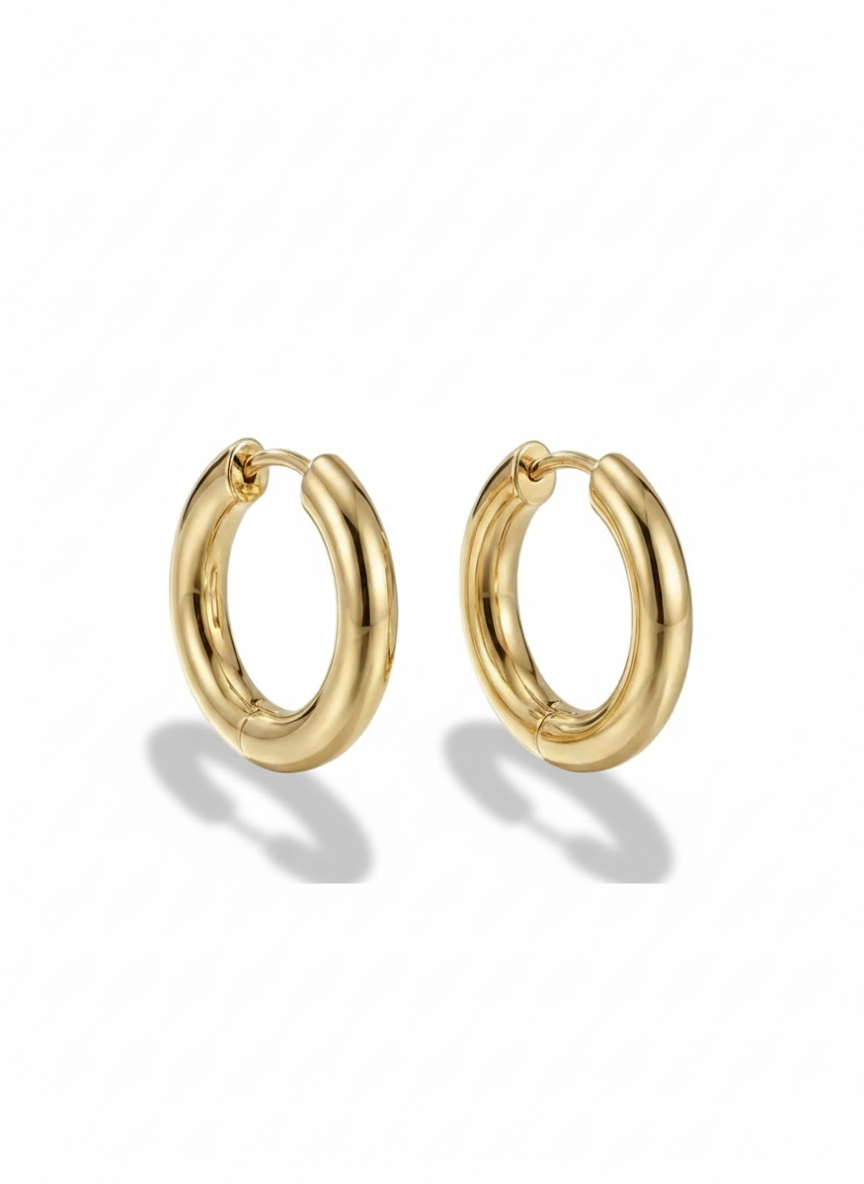 1.3 cm Golden Hoops