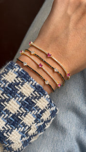 Tennis Triple Hearts Bracelet