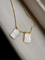 Thin Mother Pearl Scapular Necklace