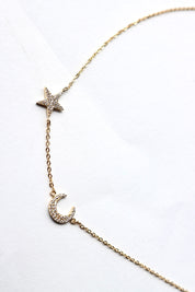 Moon and Star Necklace