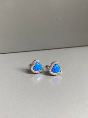 Opal Heart Earrings