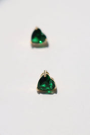 Green Heart Earrings