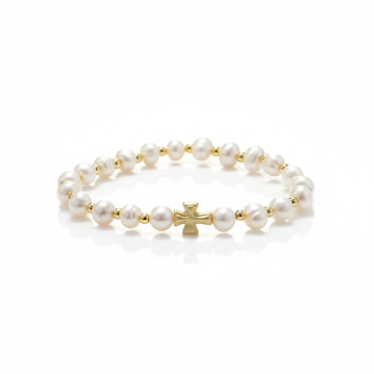 Fresh Water Pearl Cross Bracelet