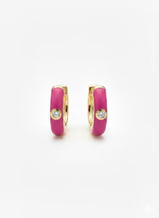 Aretes Enamel Hoops