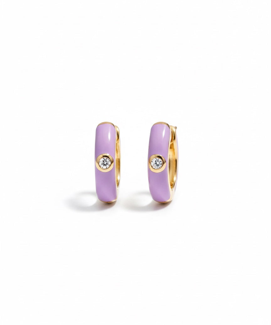 Aretes Enamel Hoops