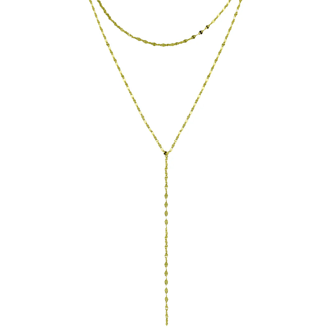 Double Chain Lariat Necklace