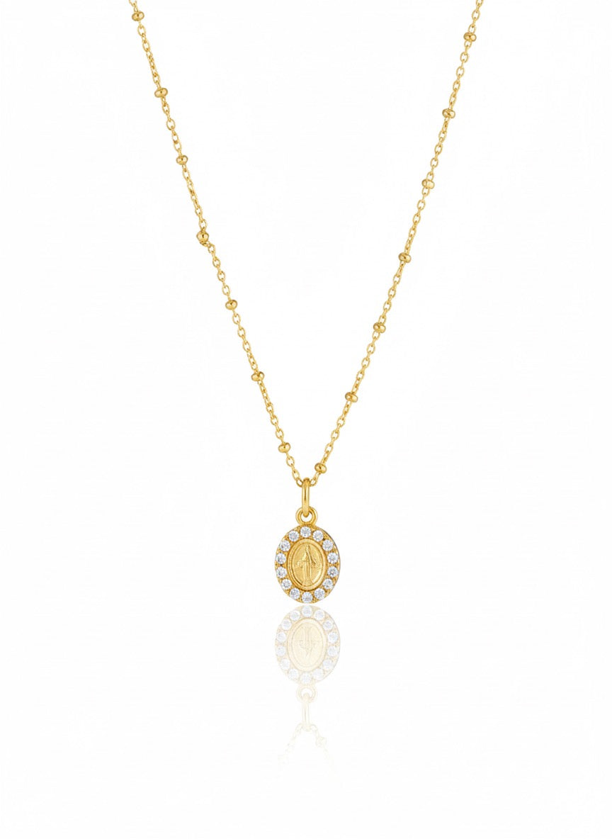 Virgin Mary Medal Necklacd