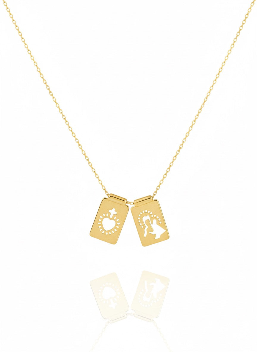 Gold Plain Scapular Necklace