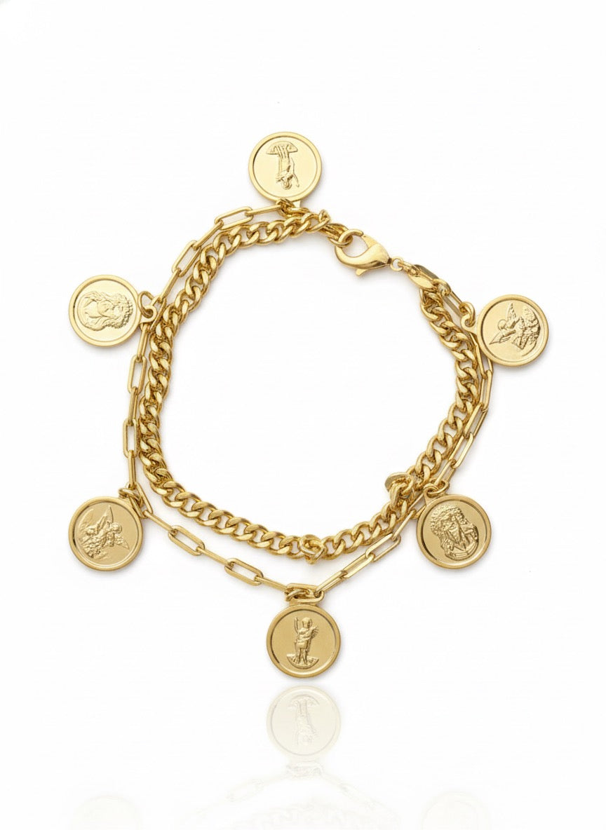 6-Medals Chain Bracelet