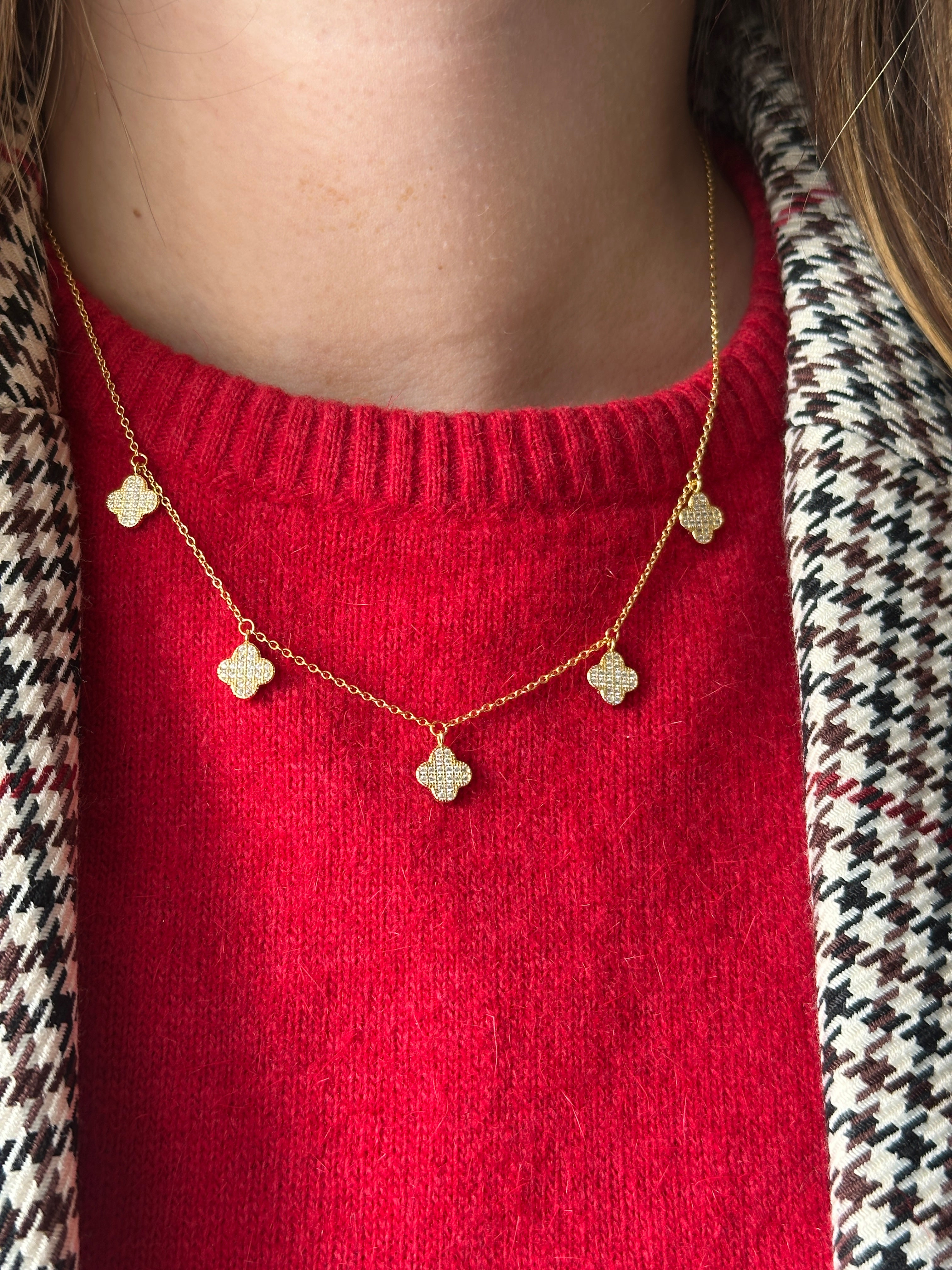 5 Clover Dangling Necklace