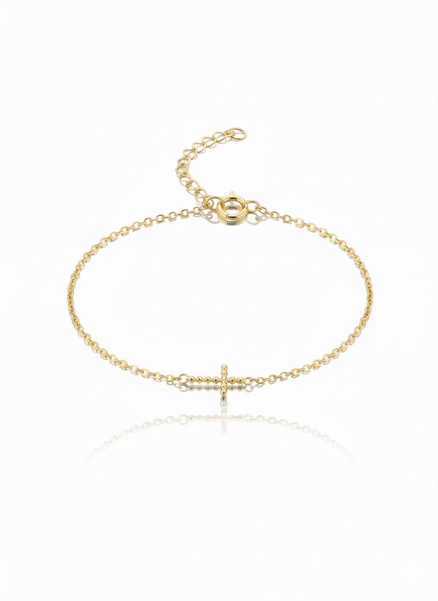 Mini Beaded Cross Bracelet