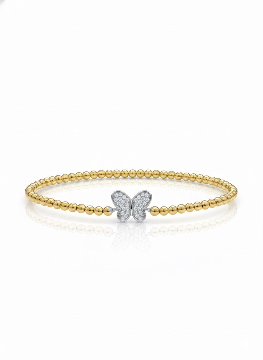 Pave Butterfly Goldfilled Bracelet