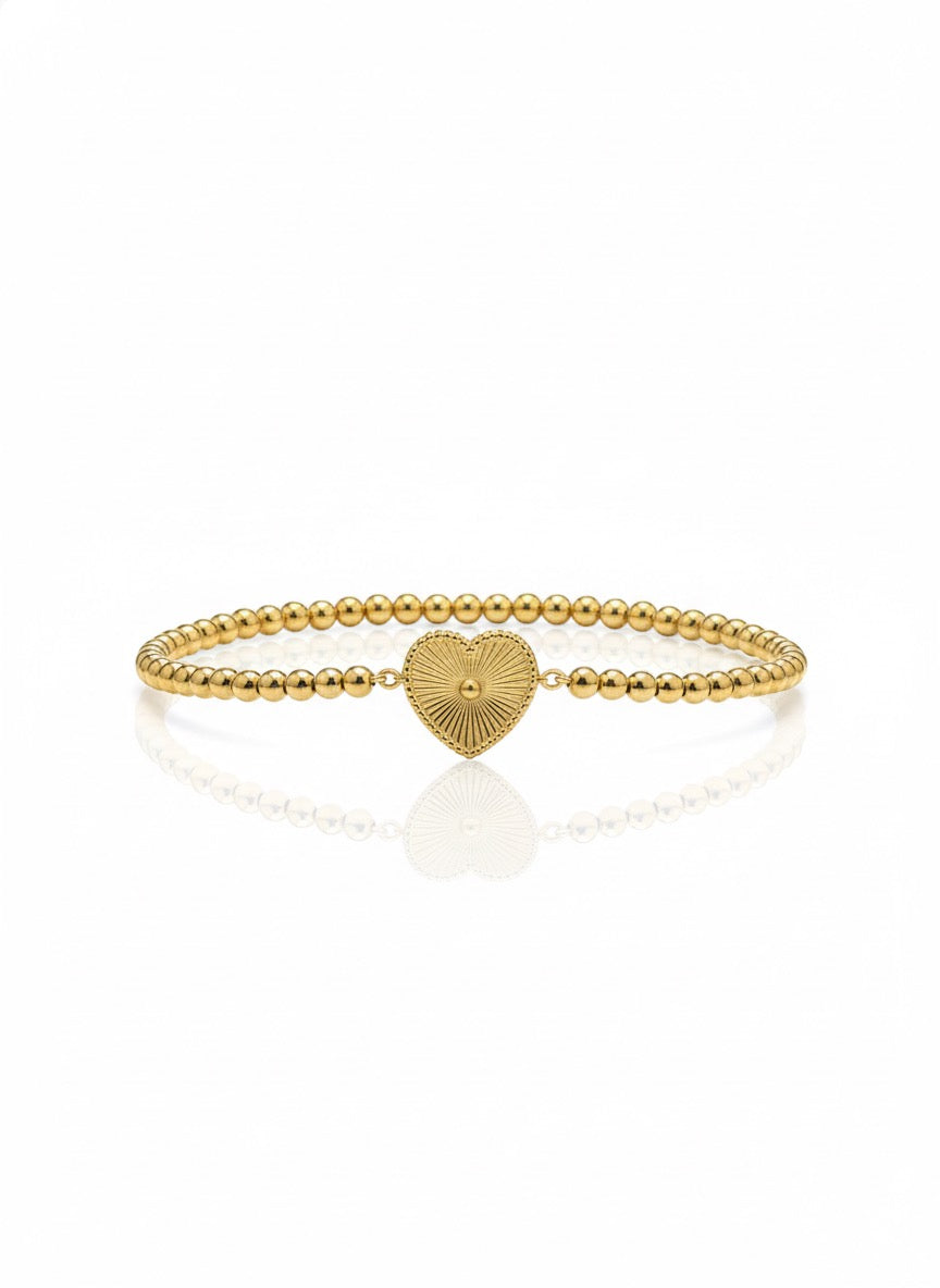Fluted Heart Goldfilled Bracelet