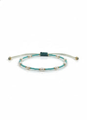 Mini Pearl Turquoise Knitted Bracelet