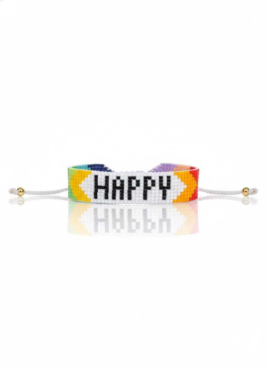 Happy Rainbow Knitted Bracelet
