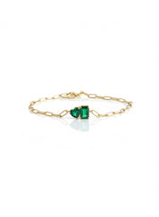 Two Stones Paperclip Bracelet