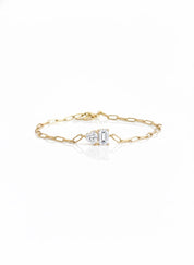 Two Stones Paperclip Bracelet