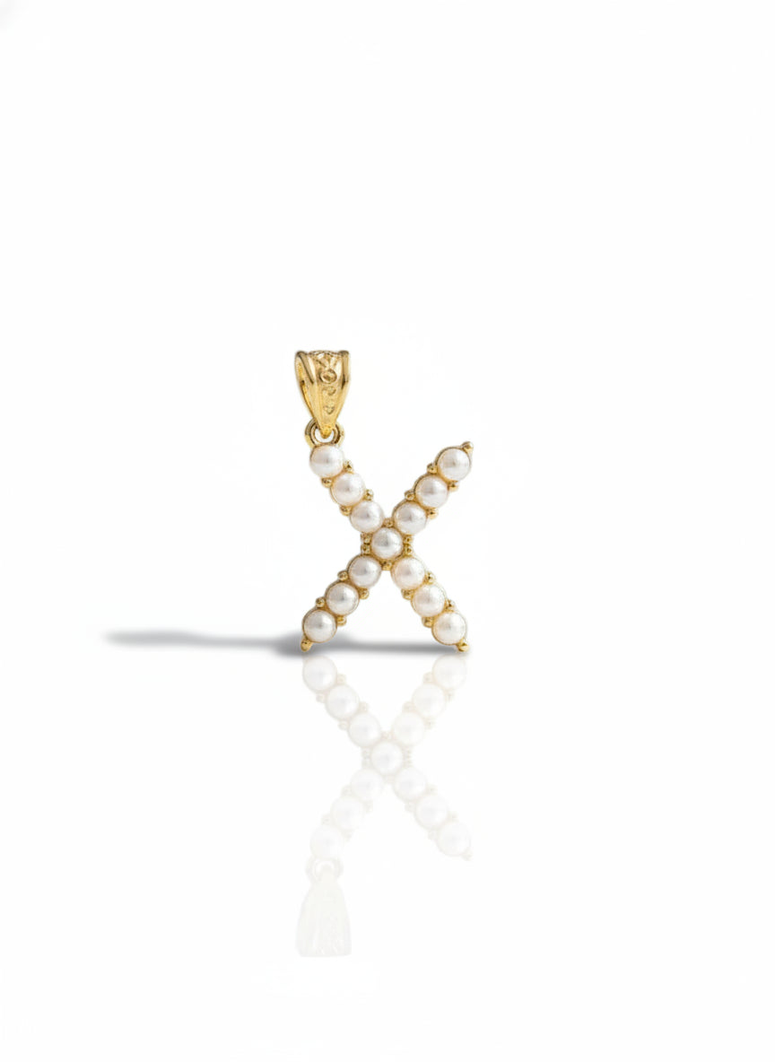 Pearl Inital X Charm