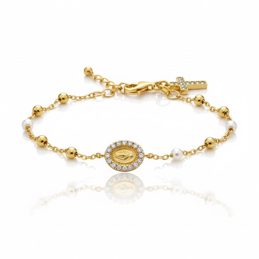 Virgen Medalla Milagrosa Rope Bracelet