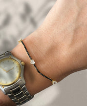 Pulsera Hearts-Black and White