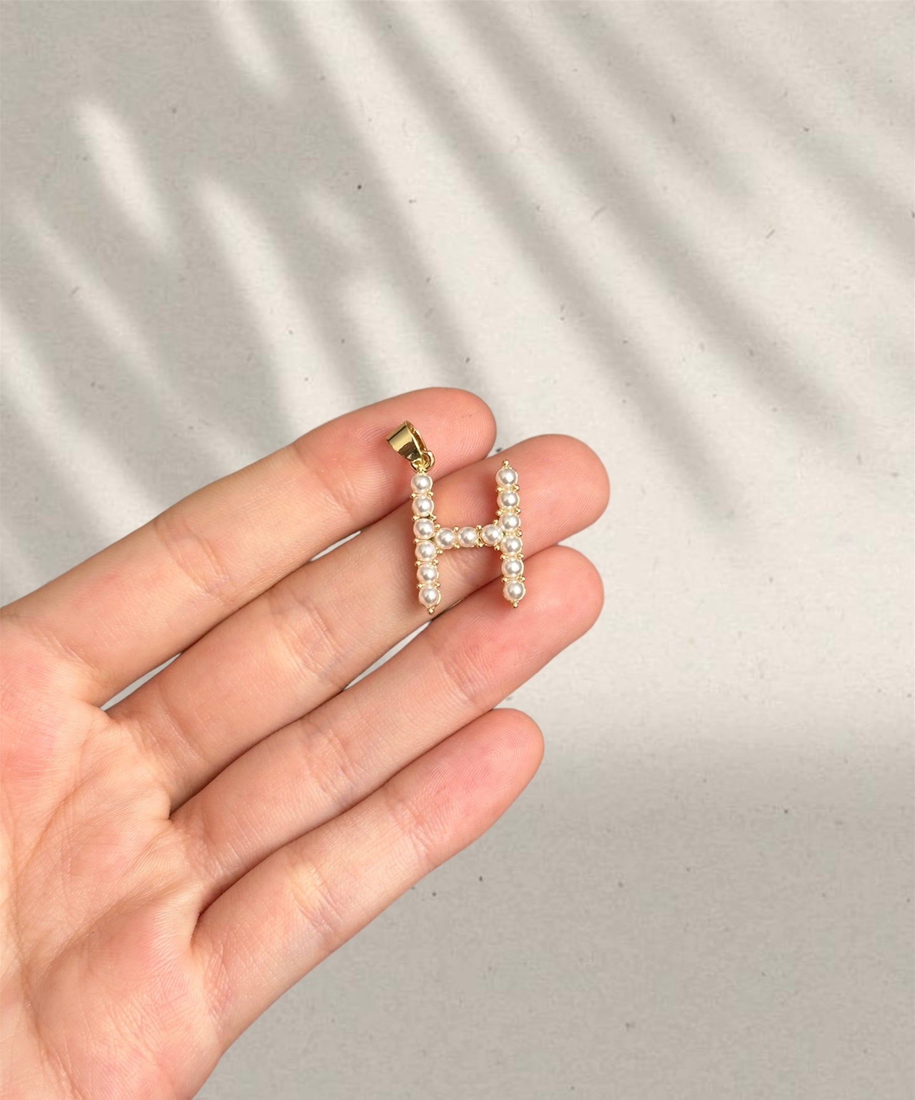 Pearl Inital H Charm