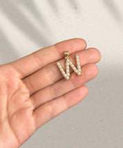Pearl Inital W Charm