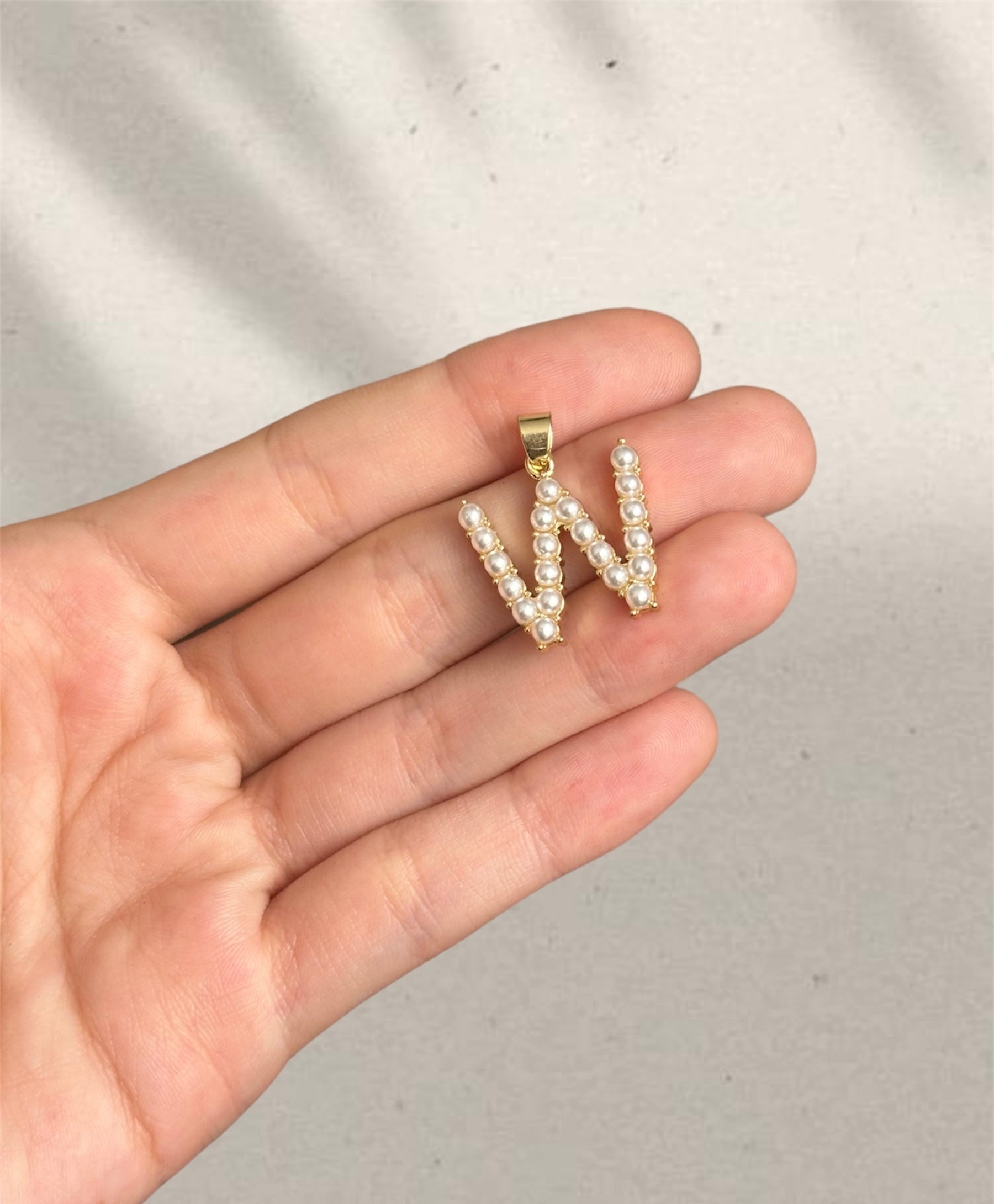 Pearl Inital W Charm