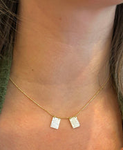 Thin Mother Pearl Scapular Necklace