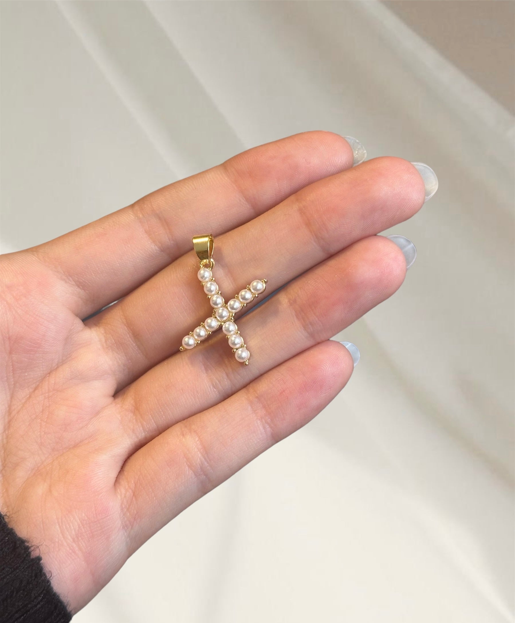 Pearl Inital X Charm