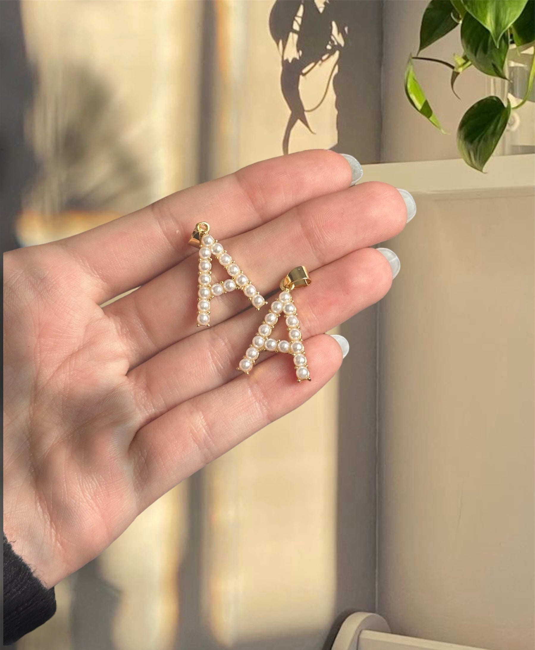 Pearl Inital A Charm