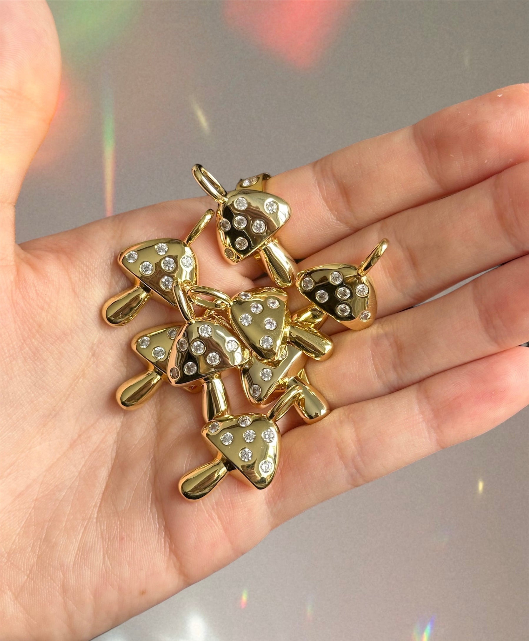 Golden Mushroom Charm