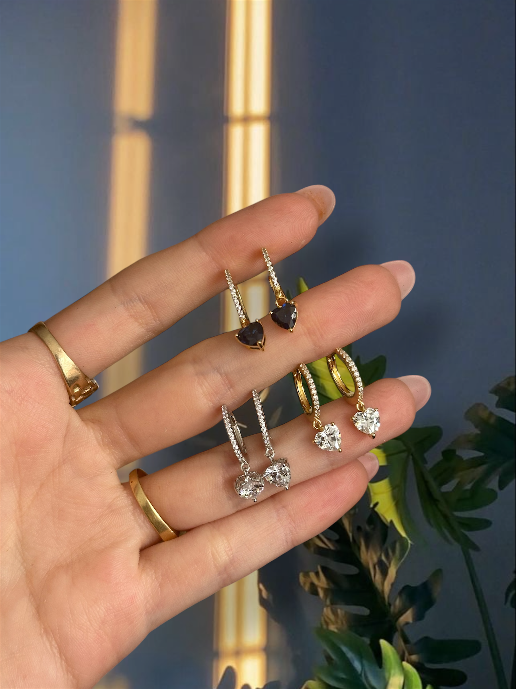 Heart Charm Hoops