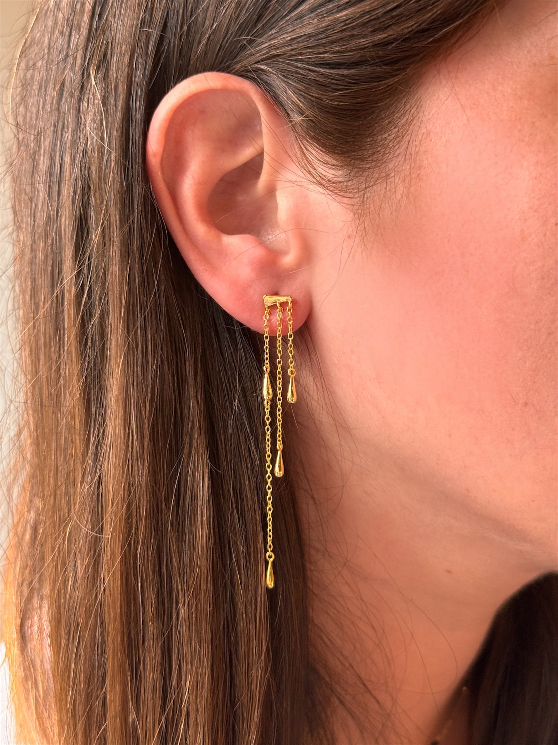 Bar Fringe Chain Stud