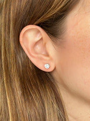 6mm Silver Prong Studs