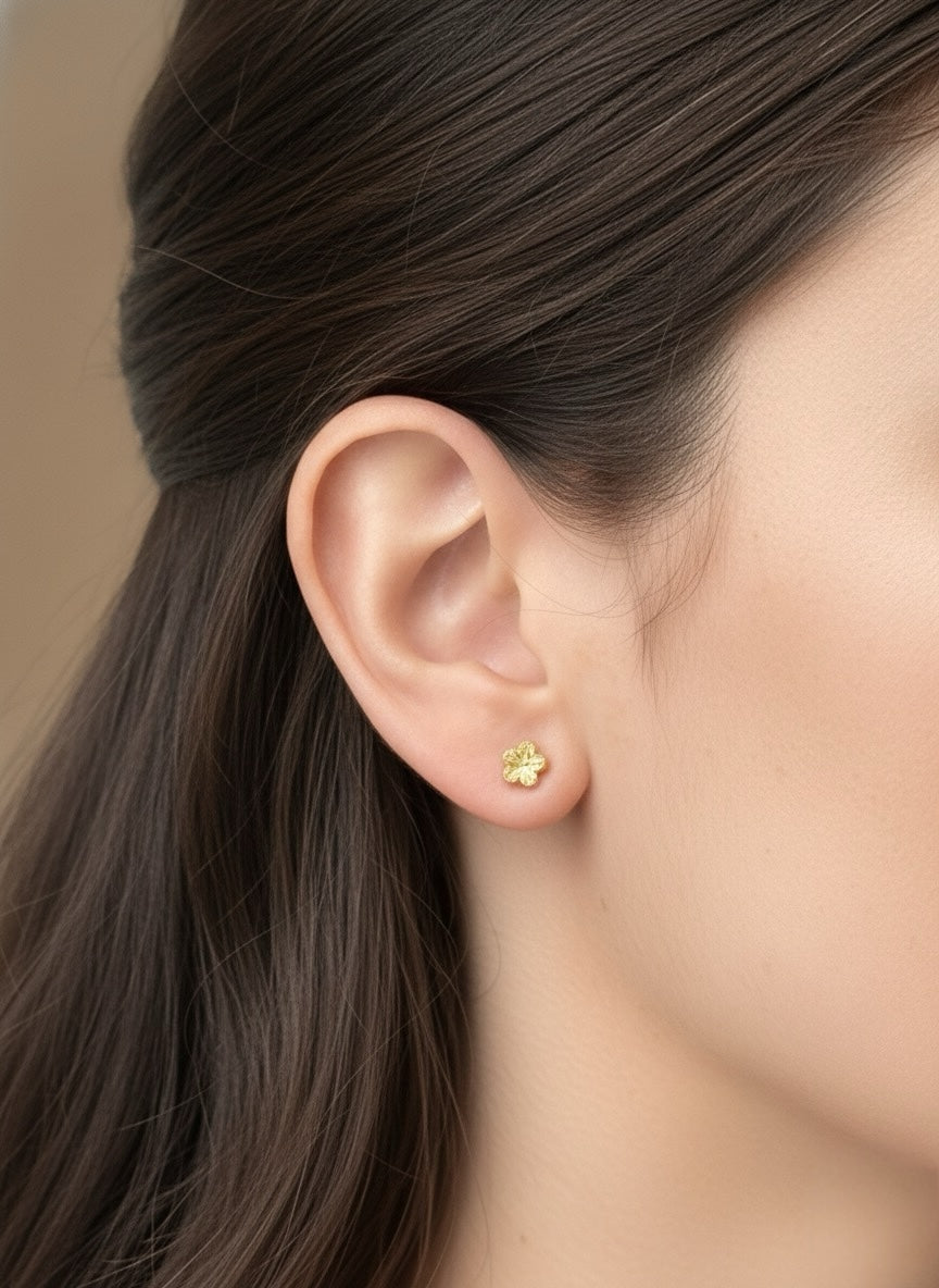 Tiny Fluted Flower Earrings