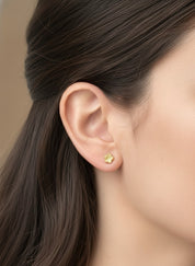 Tiny Fluted Flower Earrings