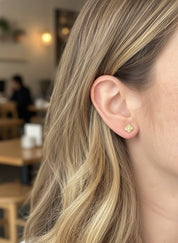 Mini Fluted Clover Earrings