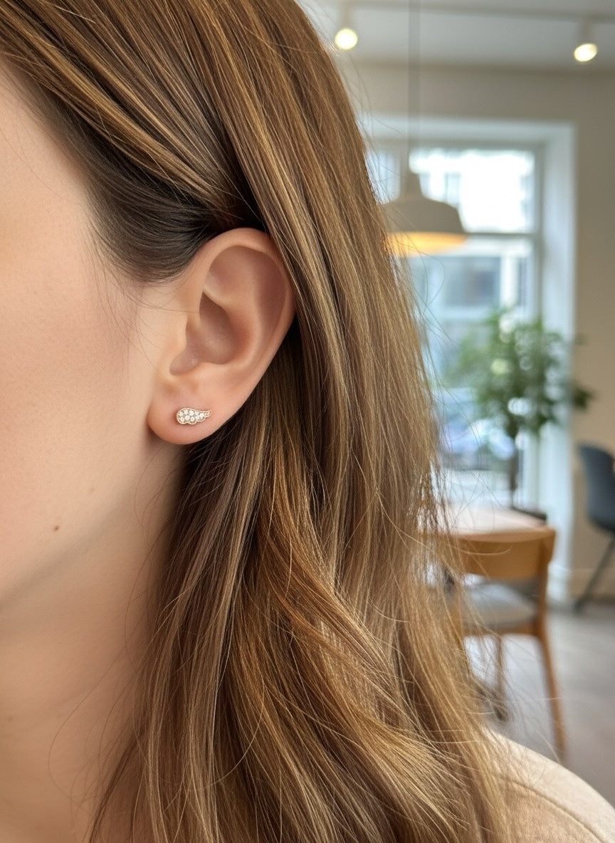 Rose Gold Wing Earrings