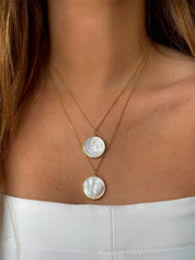 Virgen Medalla Milagrosa Shell Necklace